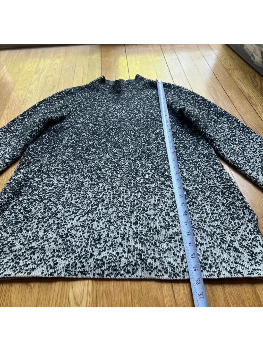 J. Jill Pure Jill Size M Gray Black Gradient Ombre Knit Mock Neck Tunic Sweater - Picture 7 of 16